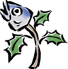 柊鰯　筆タッチ手描きイラスト