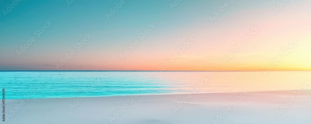 Poster minimal skies concept. a stunning sunset over a tranquil sea, creating a serene and peaceful atmosph