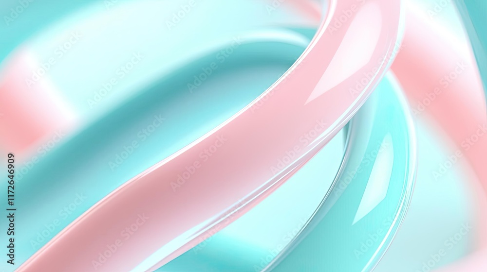 Poster soft abstract background idea. colorful, twisting ribbons in pastel tones create a modern abstract d