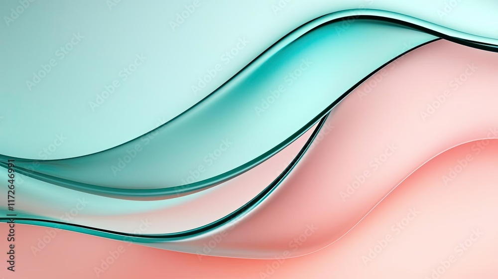 Aufkleber Soft abstract background idea. A soft wave pattern in soothing pastel colors, ideal for backgrounds and design projects.