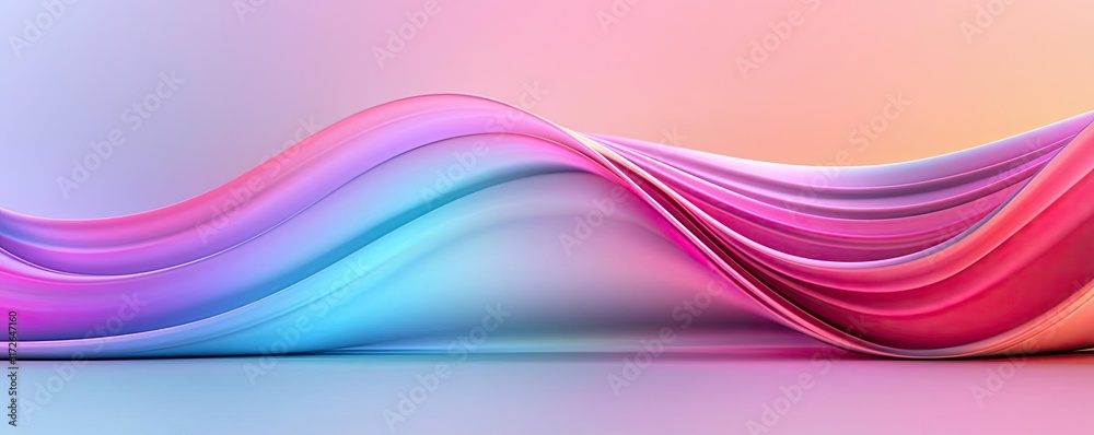 Poster soft abstract background idea. vibrant abstract waves in pink and blue colors create a beautiful vis