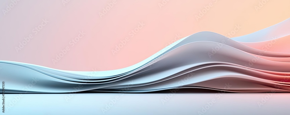 Poster Soft abstract background idea. Abstract waves in soft colors create a tranquil and modern design element.