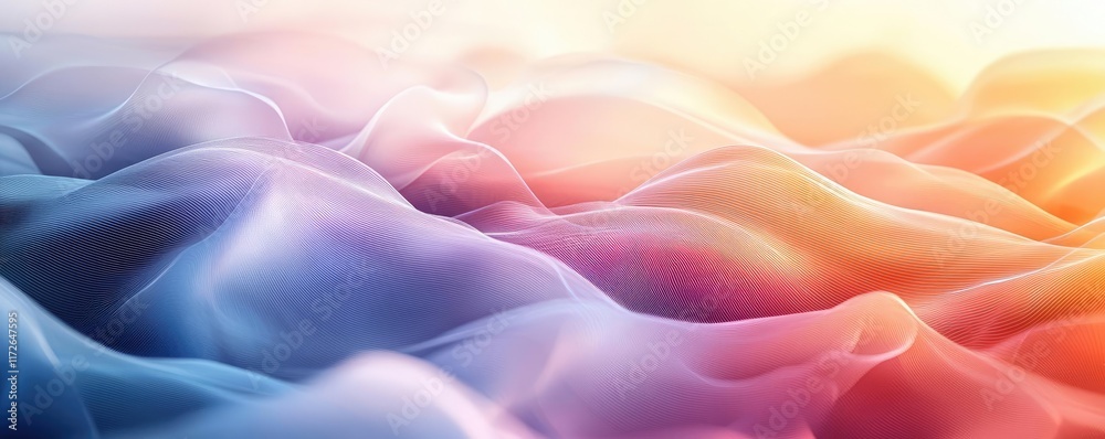 Aufkleber Soft abstract background idea. Colorful abstract waves create a serene and dynamic background for creative projects.