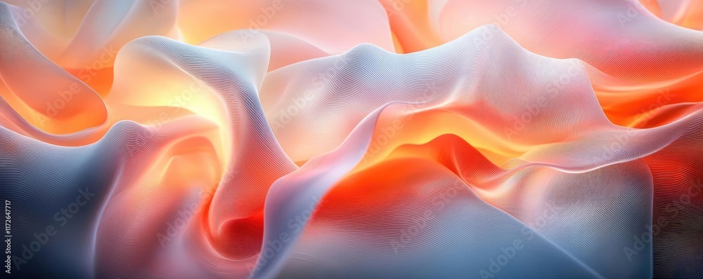 Poster Soft abstract background idea. Abstract soft fabric waves with a blend of soothing colors and gentle textures.