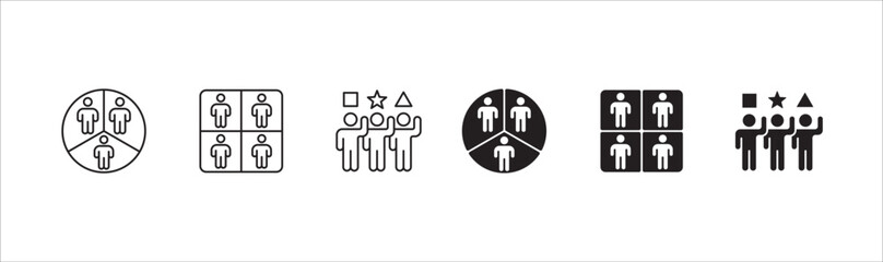 Business teamwork and connection vector icon set. Business network icons. Contains symbol icons of connection, collaboration, management, team, group, relationship, leadership, deliberation, forum.