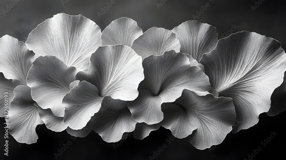 Poster abstract black and white backgrounds. a captivating grayscale image showcasing the delicate beauty o