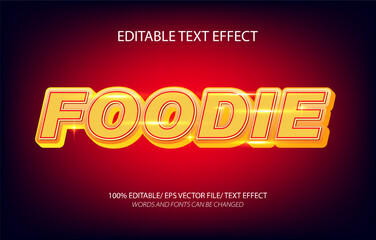 Obraz premium Foodie editable text effect, 3D editable text template. 