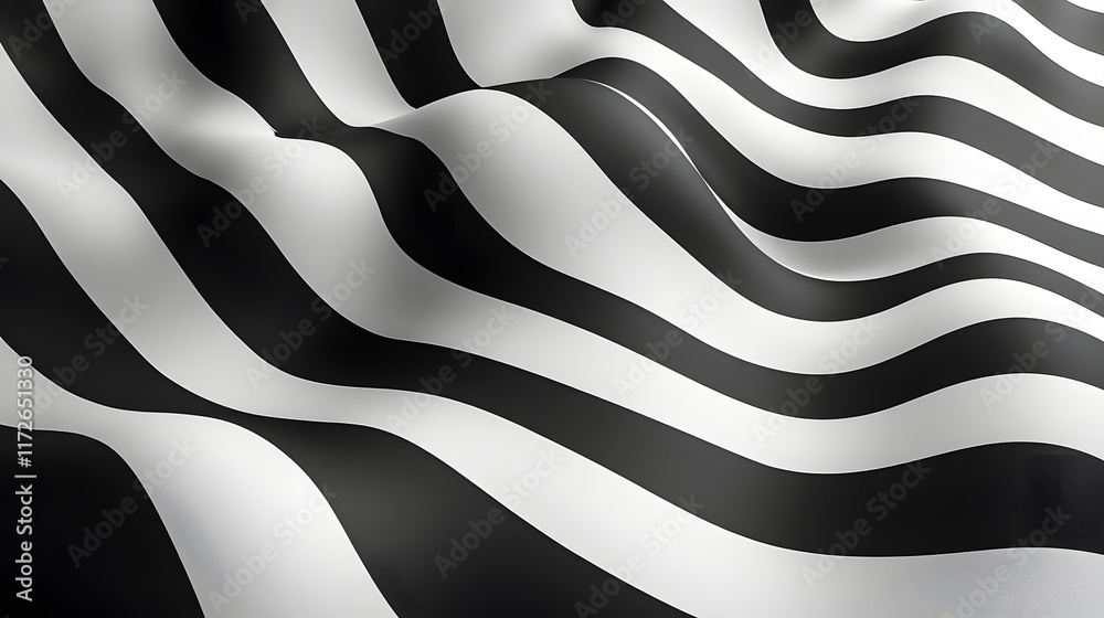 Poster abstract black and white backgrounds. close-up of a flowing black and white striped fabric. abstract
