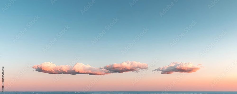 Aufkleber minimal skies concept. a serene sky at sunset featuring soft clouds and a vibrant color gradient.