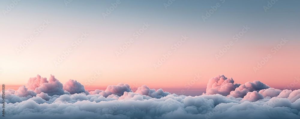 Aufkleber minimal skies idea. a serene view of clouds against a pastel sky at dusk, creating a peaceful atmosp