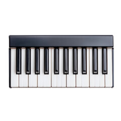 Fototapeta premium Top View of Small Piano Keys in Black and White