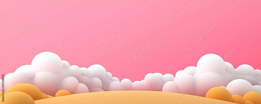 Aufkleber minimal skies idea. abstract landscape featuring soft clouds and a pastel sky in warm colors.