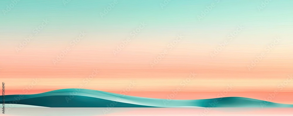 Aufkleber minimal skies idea. serene landscape with gentle curves and a soothing color gradient at sunset.