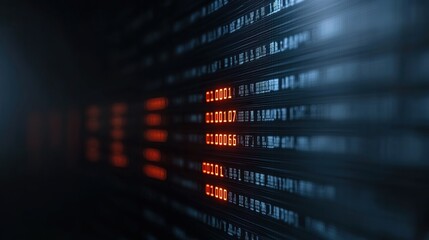 Abstract Data Visualization with Bright Numbers on Dark Background