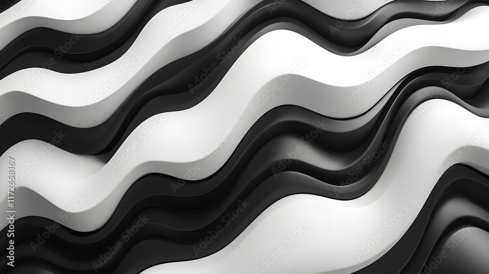 Poster abstract black and white backgrounds. abstract monochrome wave pattern background. elegant curves in