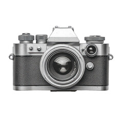 Minimalist design of a camera on a clean white backdrop, emphasizing sleek lines and modern aesthetics for contemporary visual appeal