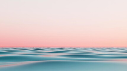 Fototapeta premium Minimal skies idea. A serene ocean view with gentle waves under a pastel sky at dusk.