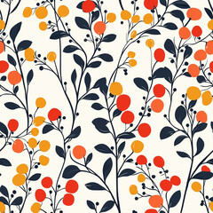 Scandinavian folk art flowers seamless pattern floral design nature colorful blooms artistic environment modern viewpoint