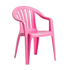 Pink Plastic Chair with Rounded Backrest