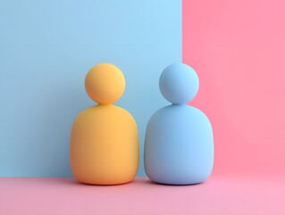 Colorful figurines representing friendship and connection.