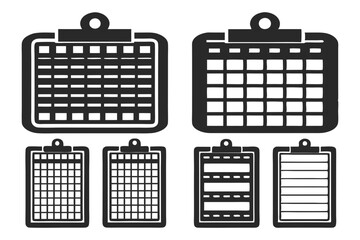 set of golf Scorecard silhouette vector illustration