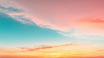 Obraz premium Minimal skies idea. A stunning sunset sky showcasing vibrant colors of pink and blue.