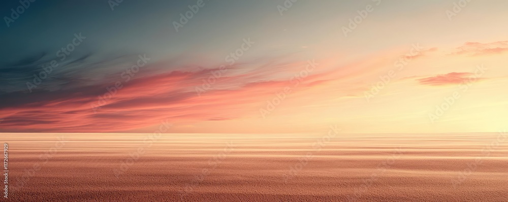Poster minimal skies idea. a serene twilight scene capturing vibrant colors of the sky over calm waters.