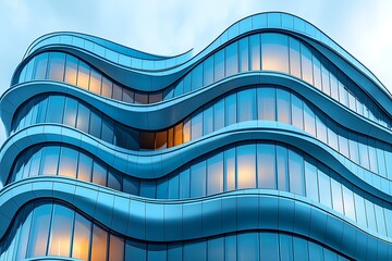Modern Building With Wavy Glass Facade Design