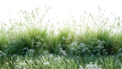 Lush Green Grass on White Canvas, a serene and minimalistic representation of nature's simplicity and elegance.