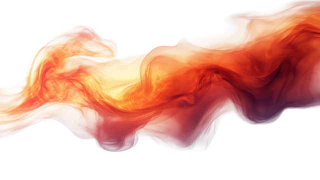 Minimalist flame design, vivid orange and red hues, striking contrast against a pure white backdrop, modern and dynamic visual appeal