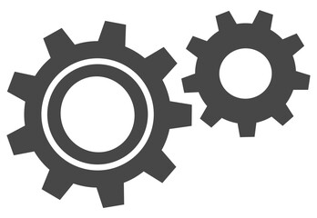 Gear icon flat icon vector isolated on white background.