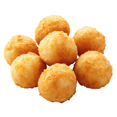 golden brown breaded balls isolated on white transparent background