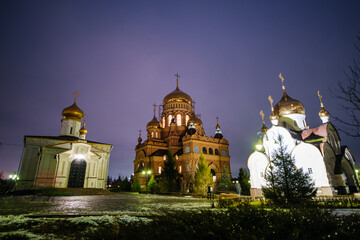Church of the Kazan Icon of the Mother of God in Orenburg in the evening