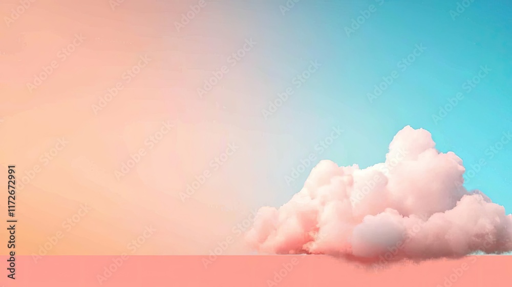 Aufkleber minimal skies idea. a soft, pastel-colored cloud against a serene gradient sky.