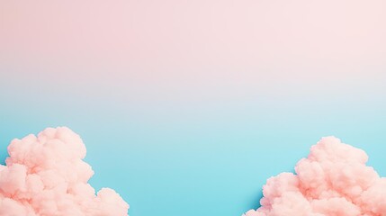 Minimal skies idea. Beautiful pastel clouds against a soft blue and pink gradient sky.