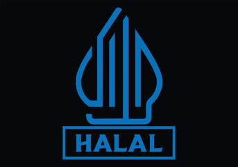 halal label collection with flat design