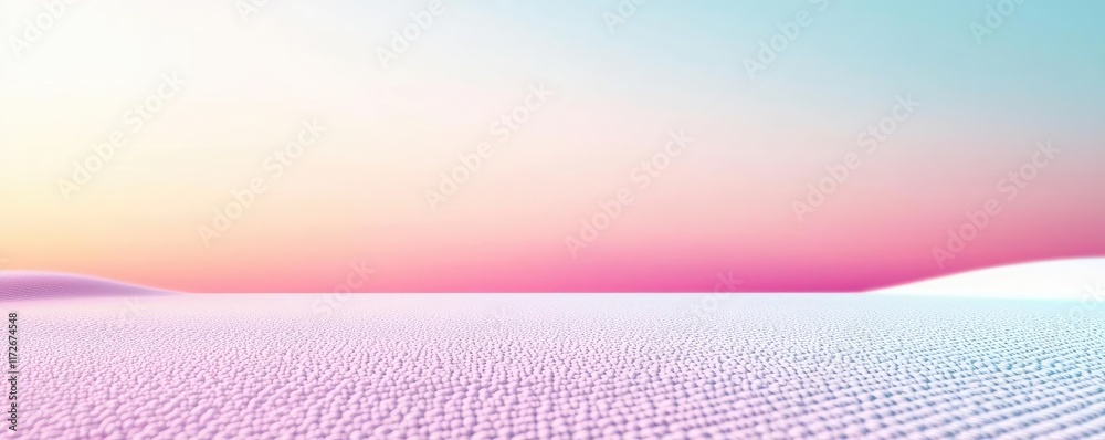 Poster minimal skies concept. a stunning pastel landscape with smooth hills and an expansive gradient sky.