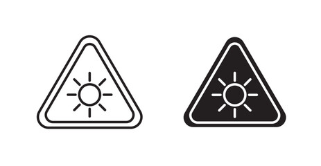 UV light do not look signs in line stroke and flat versions