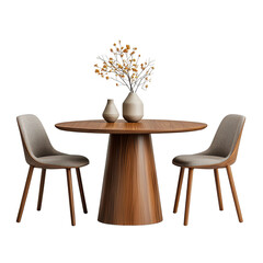 Modern Round Dining Table with Dark Glossy Finish