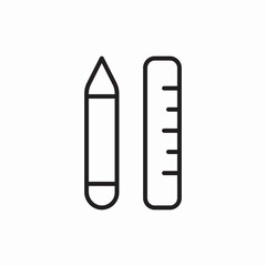 Ruler pencil design tools icon vector sign