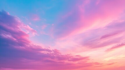 Fototapeta premium Minimal skies idea. A breathtaking sky showcasing vibrant pink and blue hues at sunset.