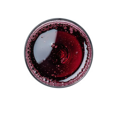 Dark Red Wine in Glass with Bubbles