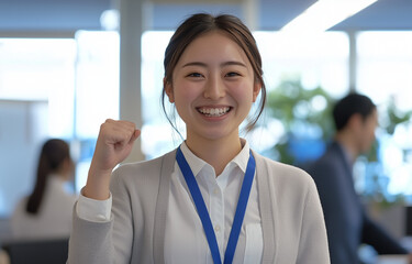 笑顔の女性社員・働き方改革のイメージ