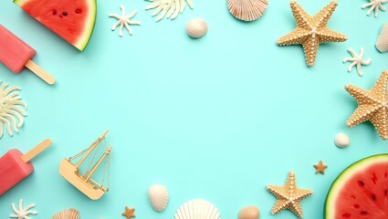 summer vacation blue banner