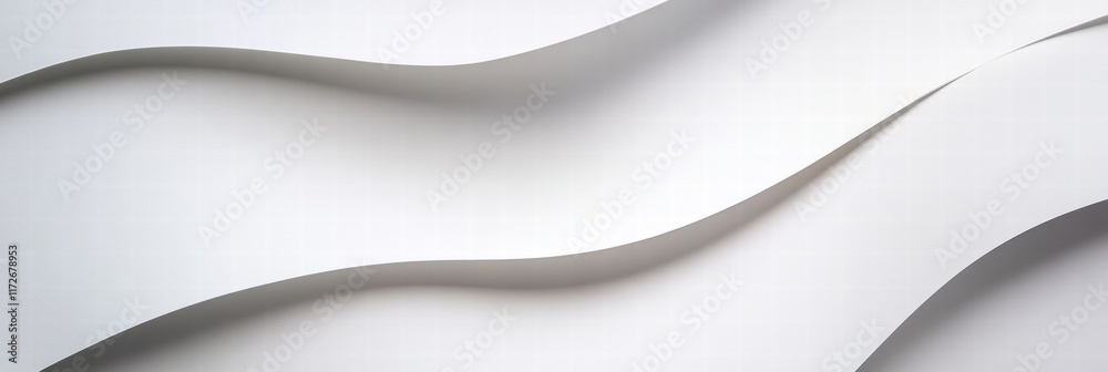 Leinwandbilder clean white paper elegantly curved on a surface accentuating simplicity and design creativity. gener