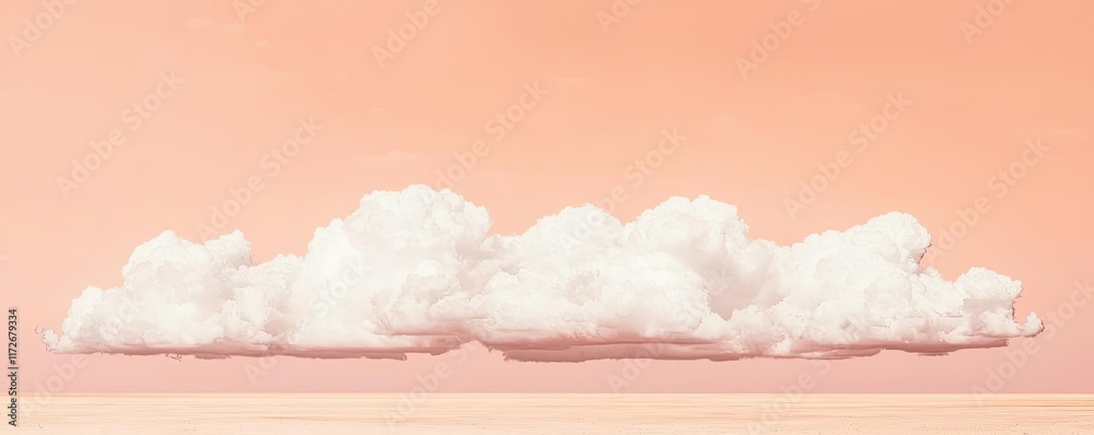 Poster minimal skies concept. serene clouds drift across a pastel sky, creating a peaceful and calming atmo