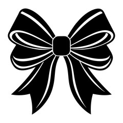 black and white bow