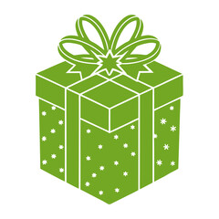 green gift box with ribbon