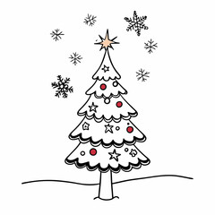 christmas tree with snowflakes