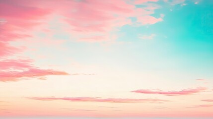 Minimal skies concept. A serene sky filled with pastel clouds during sunset, creating a tranquil atmosphere.